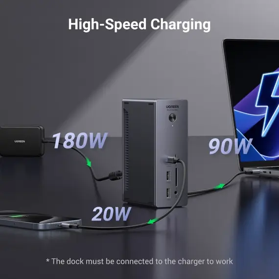 USB-C ჰაბი UGREEN U710 (25054EU) Revodok Max 213, Type-C, USB-A, DP, SD/TF, 3.5mm, Ethernet, USB-C Hub 13-in-1 Docking Station, Grey , 5 image - Primestore.ge