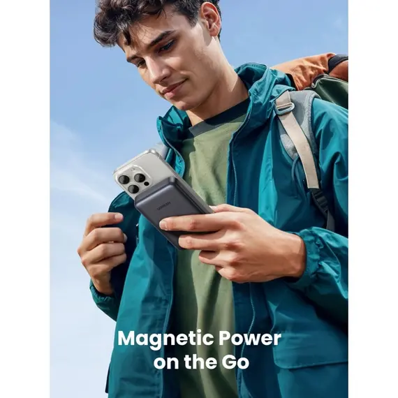 პორტატული დამტენი UGREEN PB761 (45763), 10000mAh, Magnetic Wireless Power Bank, Black , 5 image - Primestore.ge