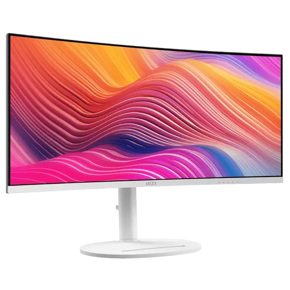 მონიტორი MSI 9S6-3PC59H-021 Modern MD342CQPW, 34", Curved Monitor, WQHD, VA, HDMI, DP, USB-C, USB, 3.5mm, White , 2 image - Primestore.ge