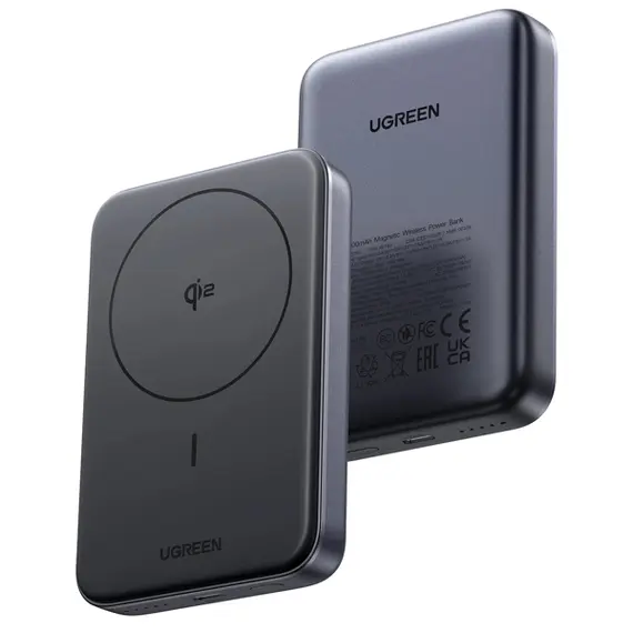 პორტატული დამტენი UGREEN PB761 (45763), 10000mAh, Magnetic Wireless Power Bank, Black , 4 image - Primestore.ge