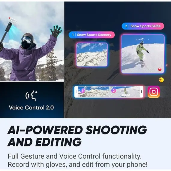სპორტული კამერა INSTA360 X4 SNOWBOARD BUNDLE , 8 image - Primestore.ge