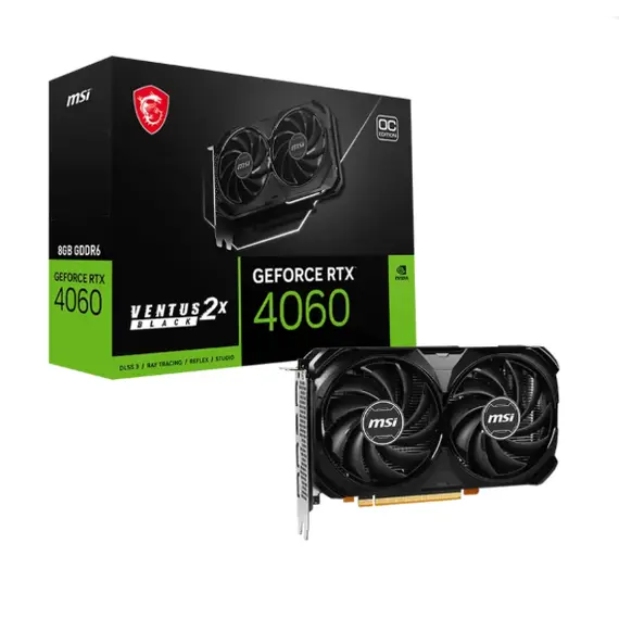 ვიდეო დაფა MSI GeForce RTX 4060 VENTUS 2X BLACK 8G OC  - Primestore.ge