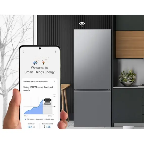 მაცივარი Samsung RB50DG602ES9WR Bottom-Freezer 192x75.9x71.1 508 LT Inventer NF Grey , 4 image - Primestore.ge