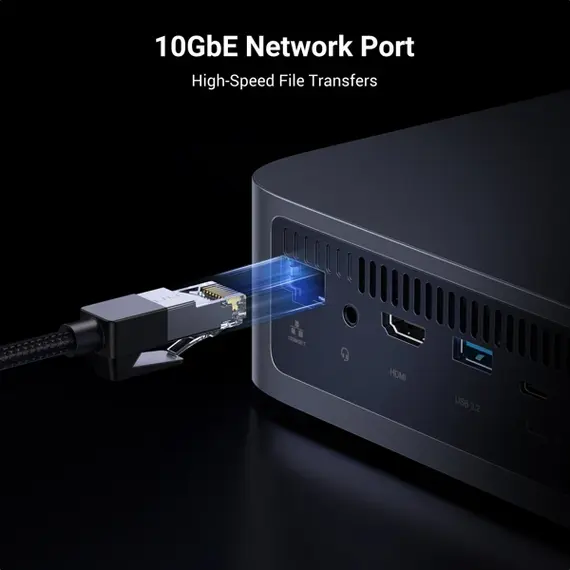 შენახვის სისტემა UGREEN NASync DXP480T Plus (25892), Intel i5-1235U, 8GB, 128GB, Diskless, RJ45, USB, HDMI, Space Gray , 4 image - Primestore.ge