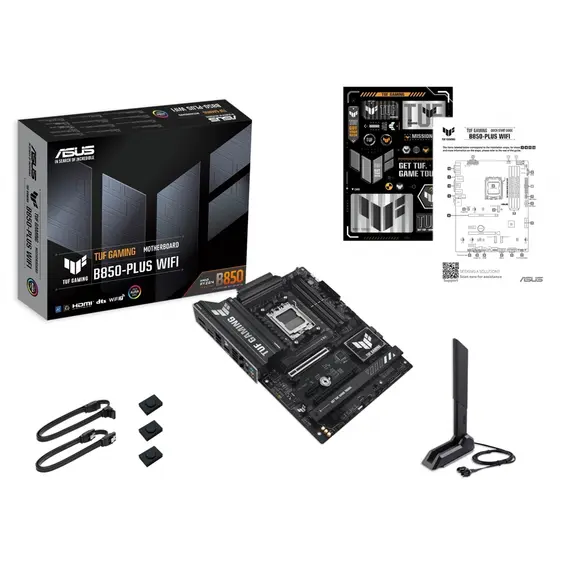 დედა დაფა ASUS Motherboard TUF GAMING B850-PLUS WIFI sAM5 B850 4xDDR5 M.2 HDMI DP WiFi BT ATX , 5 image - Primestore.ge