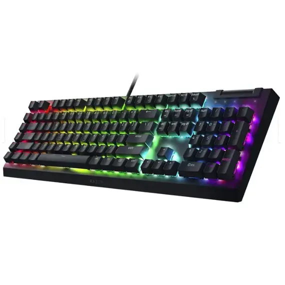 კლავიატურა Razer Keyboard mechanical BlackWidow V4 X 110key, Green Switch, USB-A, EN/RU, RGB, black , 4 image - Primestore.ge