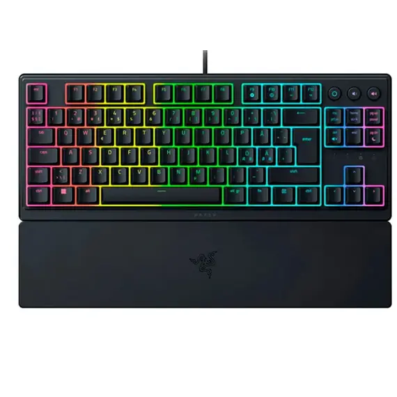 კლავიატურა Razer Keyboard mechanical Ornata V3 TKL 84key, Mecha-Membrane Switch, USB-A, EN/RU, RGB, black  - Primestore.ge