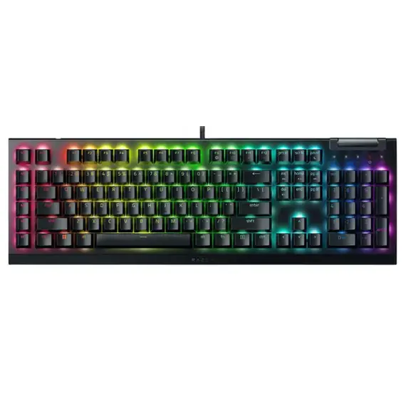 კლავიატურა Razer Keyboard mechanical BlackWidow V4 X 110key, Green Switch, USB-A, EN/RU, RGB, black  - Primestore.ge