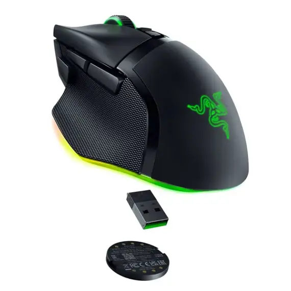 მაუსი Razer Mouse Basilisk V3 Pro 35K, RGB, USB-A/WL/BT, black , 2 image - Primestore.ge