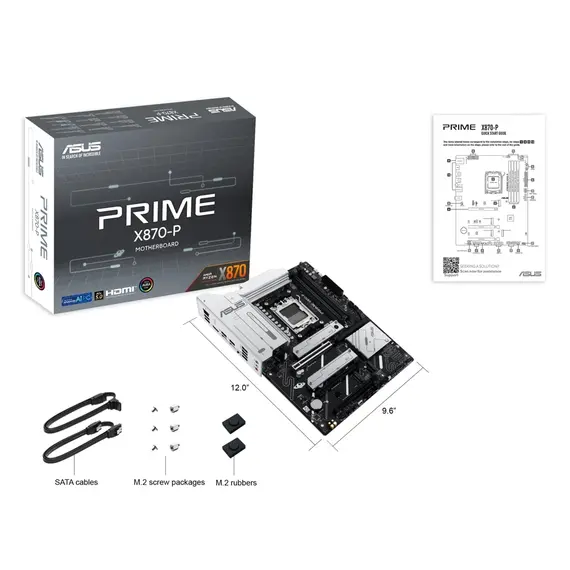 დედა დაფა ASUS Motherboard PRIME X870-P sAM5 X870 4xDDR5 M.2 HDMI ATX , 5 image - Primestore.ge
