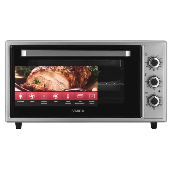 ელექტრო ღუმელი Ardesto MEO-F48CGR, 1600W, 48L, Electric Oven, Grey  - Primestore.ge