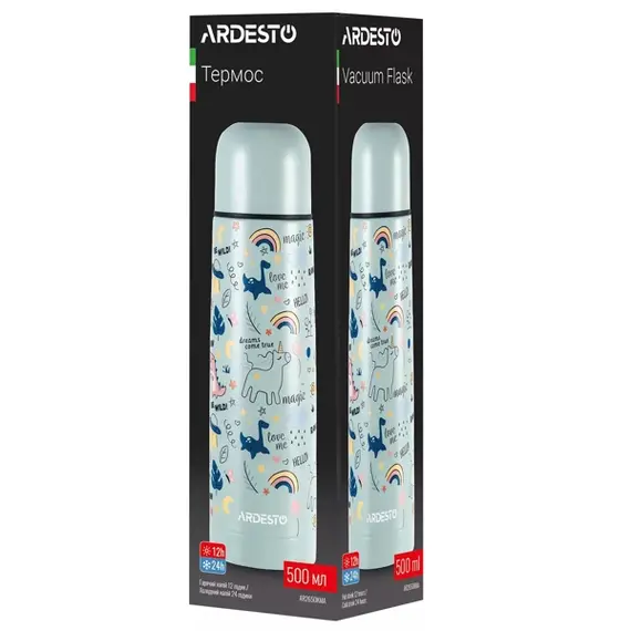 თერმოსი Ardesto Vacuum flask Magic 500ml, stainless steel, grey , 5 image - Primestore.ge