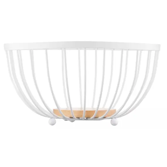 ხილის თასი Ardesto Basket Midori 25х25х13cm, metal, wood, white , 3 image - Primestore.ge