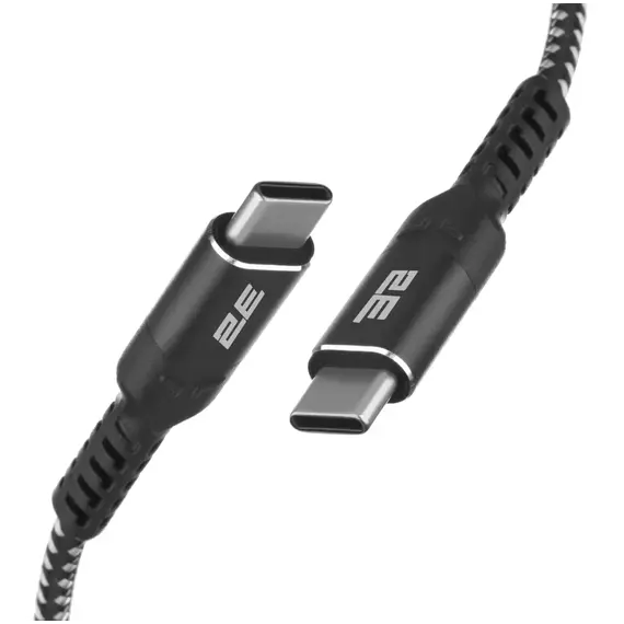 USB კაბელი 2E Сable USB-C > USB-C charge/data, 1m, 240W Type-C, Aluminum Shell, black , 2 image - Primestore.ge