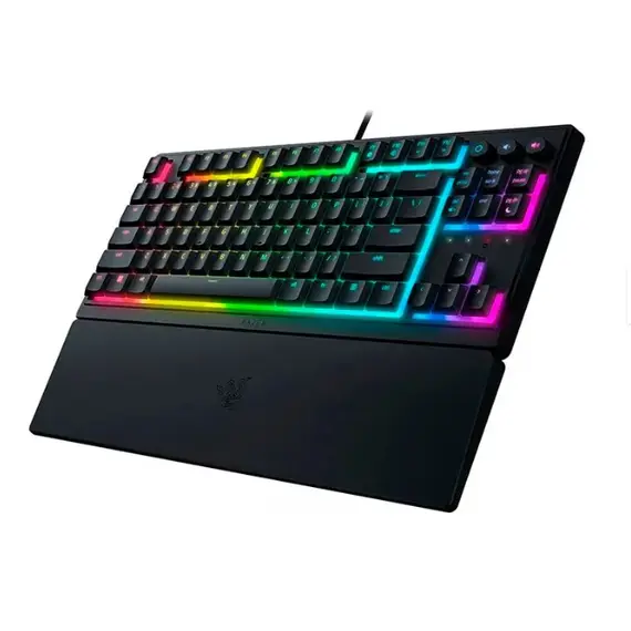 კლავიატურა Razer Keyboard mechanical Ornata V3 TKL 84key, Mecha-Membrane Switch, USB-A, EN/RU, RGB, black , 2 image - Primestore.ge
