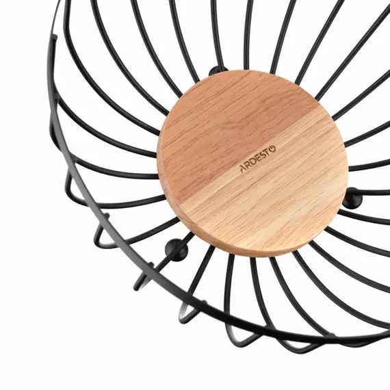 ხილის თასი Ardesto Basket Midori 25х25х13cm, metal, wood, black , 3 image - Primestore.ge