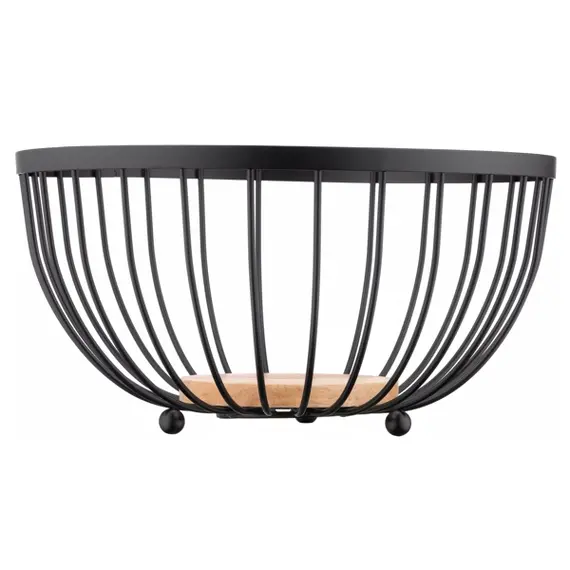 ხილის თასი Ardesto Basket Midori 25х25х13cm, metal, wood, black , 2 image - Primestore.ge