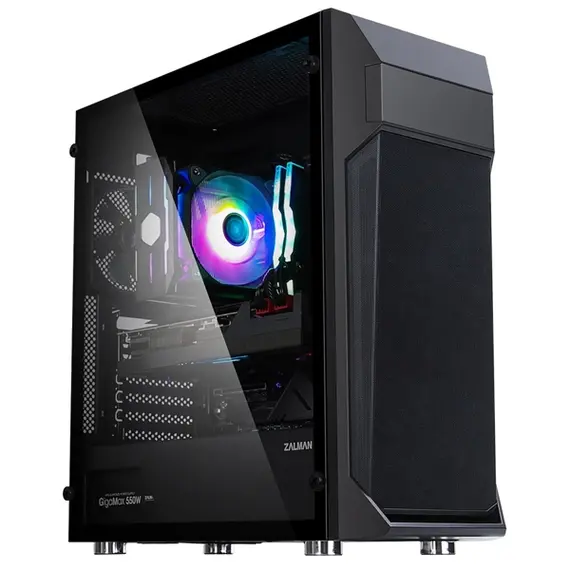 ქეისი Zalman PC case Z1 Plus without PSU, 2xUSB3.0, 1xUSB2.0, 3x120mm, VGA 385mm, LCS ready, TG Side Panel, ATX, black , 2 image - Primestore.ge