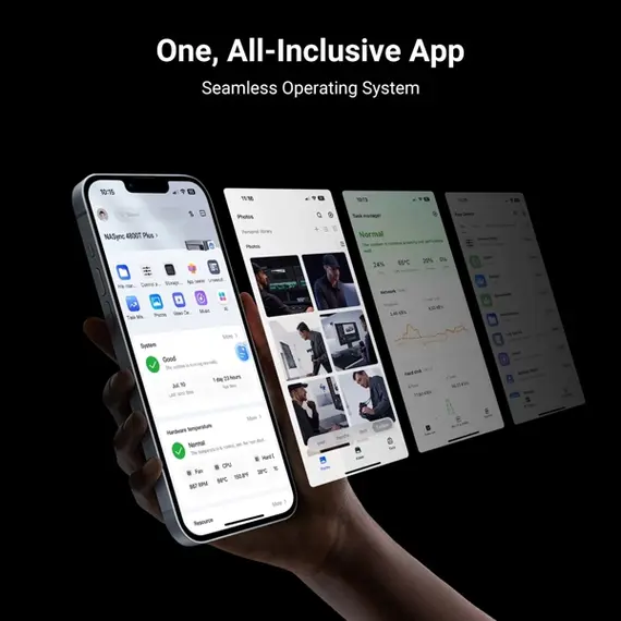 შენახვის სისტემა UGREEN NASync DXP480T Plus (25892), Intel i5-1235U, 8GB, 128GB, Diskless, RJ45, USB, HDMI, Space Gray , 6 image - Primestore.ge