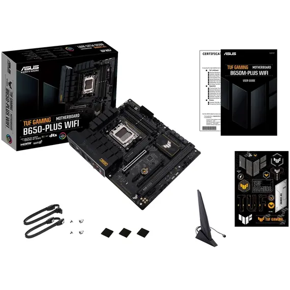 დედა დაფა ASUS Motherboard TUF GAMING B650-PLUS WIFI sAM5 B650 4xDDR5 M.2 USB HDMI DP WiFi BT ATX , 5 image - Primestore.ge