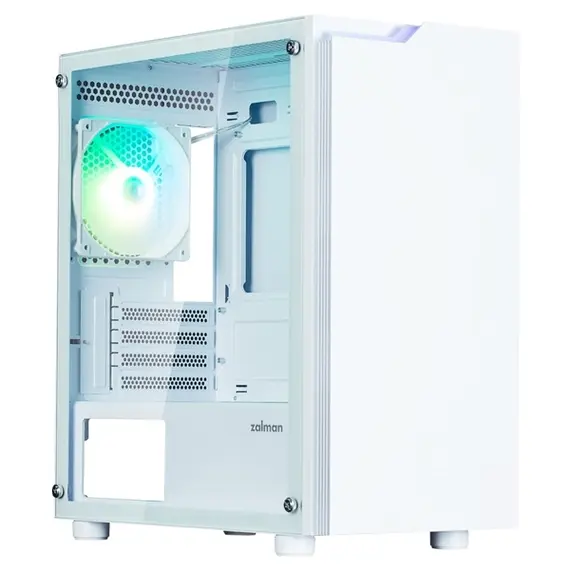კომპიუტერის ქეისი Zalman PC case T4 Plus without PSU, 2xUSB3.0, 1xUSB2.0, 1x120mm ARGB, VGA 3200mm, TG Side Panel, mATX, white , 2 image - Primestore.ge