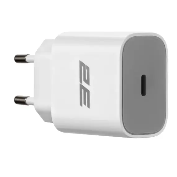 ადაპტერი 2E Wall Charger 25W USB-C PD, white  - Primestore.ge