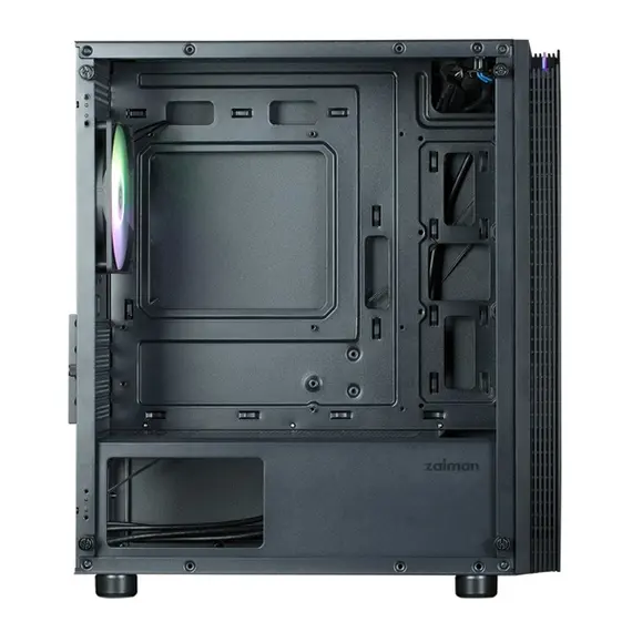 კომპიუტერის ქეისი Zalman PC case T4 Plus without PSU, 2xUSB3.0, 1xUSB2.0, 1x120mm ARGB, VGA 320mm, TG Side Panel, mATX, black , 4 image - Primestore.ge