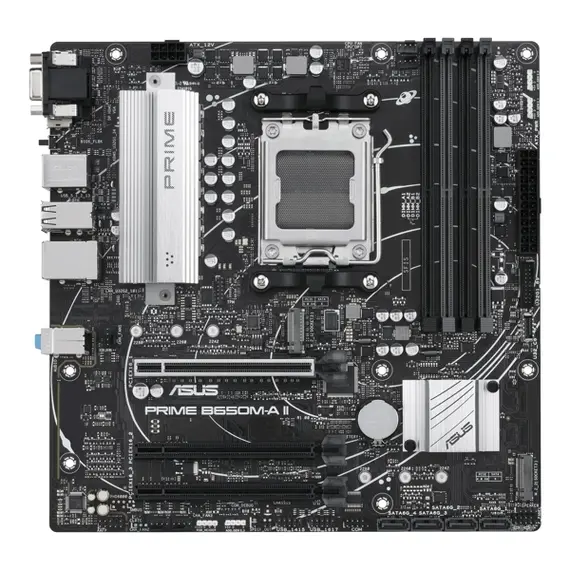 დედა დაფა ASUS Motherboard PRIME B650M-A II-CSM sAM5 B650 4xDDR5 M.2 D-Sub HDMI DP mATX  - Primestore.ge