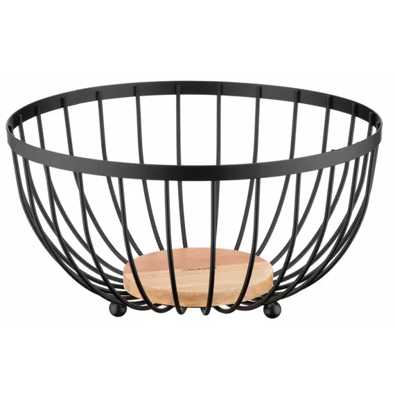 ხილის თასი Ardesto Basket Midori 25х25х13cm, metal, wood, black  - Primestore.ge