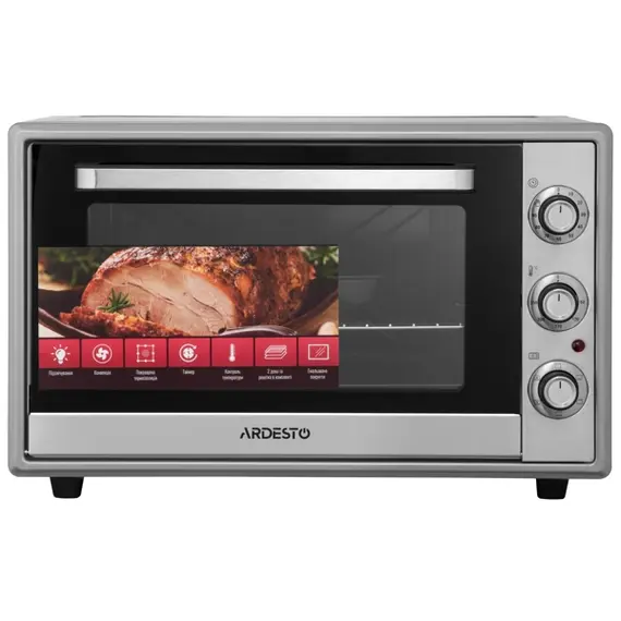 ელექტრო ღუმელი Ardesto MEO-F60CDG, 2000W, 60L, Electric Oven, Grey  - Primestore.ge
