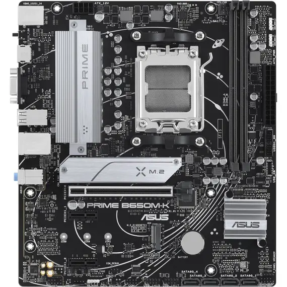დედა დაფა ASUS Motherboard PRIME B650M-K sAM5 B650 2xDDR5 M.2 HDMI D-Sub mATX  - Primestore.ge