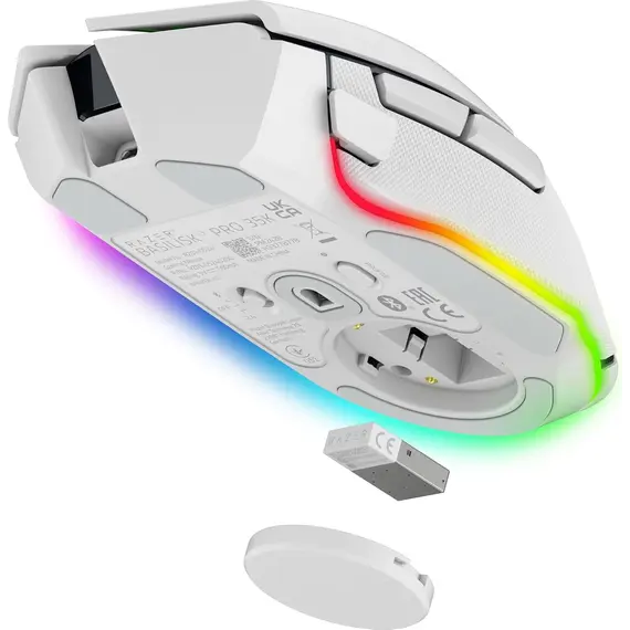 მაუსი Razer Mouse Basilisk V3 Pro 35K, RGB, USB-A/WL/BT, white , 3 image - Primestore.ge