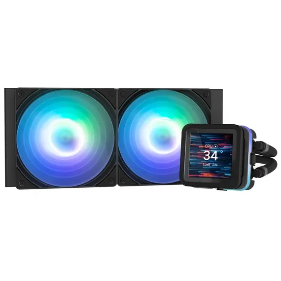 ქულერი Zalman LCS Alpha 2DS A24 ARGB, LGA1851, 1700, 1200, 115x, AM5, AM4, TDP 320W, black  - Primestore.ge