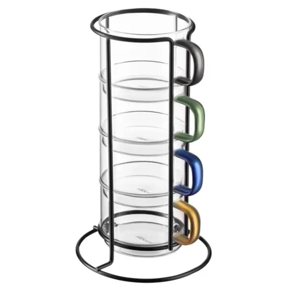 ჭიქების ნაკრები Ardesto Set of cups 350ml, 4pcs, borosilicate glass, transparent , 3 image - Primestore.ge