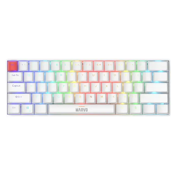 კლავიატურა MARVO Saber wired mechanical gaming keyboard RGB lighting White  - Primestore.ge