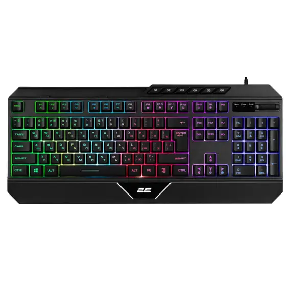 კლავიატურა 2E GAMING Membrane keyboard KG315 110key, USB-A, EN/RU, RGB, black  - Primestore.ge