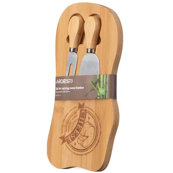 ნაკრები ყველის სერვირებისთვის Ardesto Set for serving cheese Midori, 28х14х2cm, bamboo, metal , 4 image - Primestore.ge