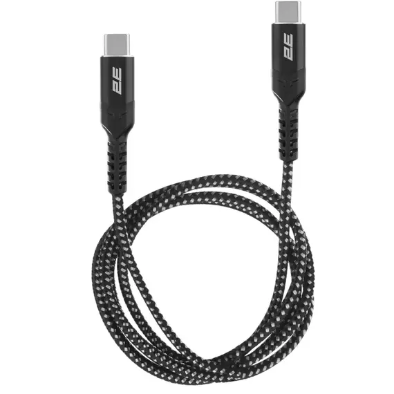 USB კაბელი 2E Сable USB-C > USB-C charge/data, 1m, 240W Type-C, Aluminum Shell, black , 4 image - Primestore.ge