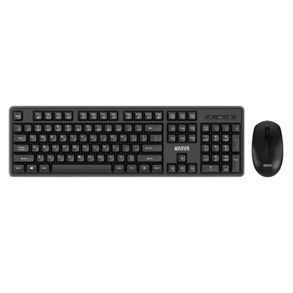 კლავიატურა და მაუსი MARVO WS005 BK wireless combo White  - Primestore.ge