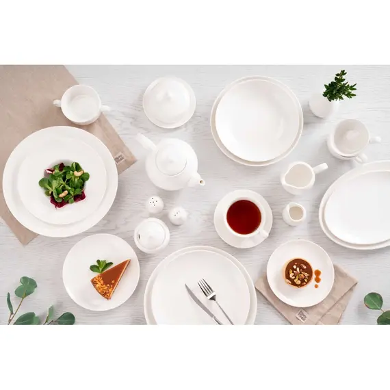 თეფში Ardesto Plate Imola, 31х22cm, porcelain, oval, white , 5 image - Primestore.ge