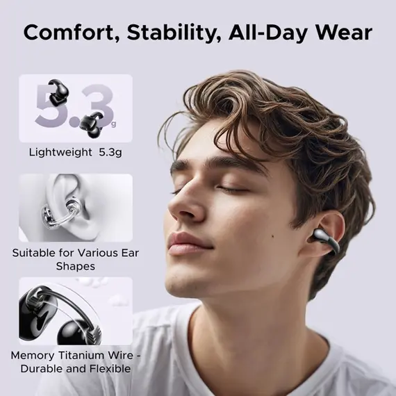 ყურსასმენი UGREEN WS209 (45785) HiTune S3, Earbuds, Wireless, Bluetooth, IPX5, Black , 6 image - Primestore.ge