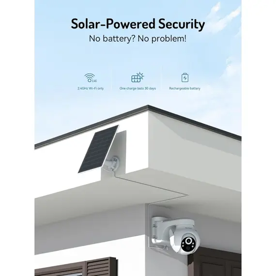ვიდეო სათვალთვალო კამერა Blurams E20C, 3Mp, Solar Wireless 2K PTZ Security Camera, White - Primestore.ge
