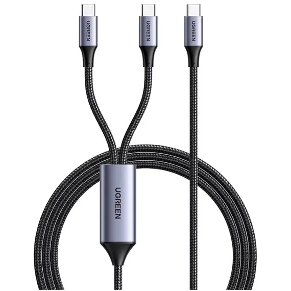 USB კაბელი UGREEN US561 (35087), 100W, Type-C to Type-C, 1.5m, Grey - Primestore.ge