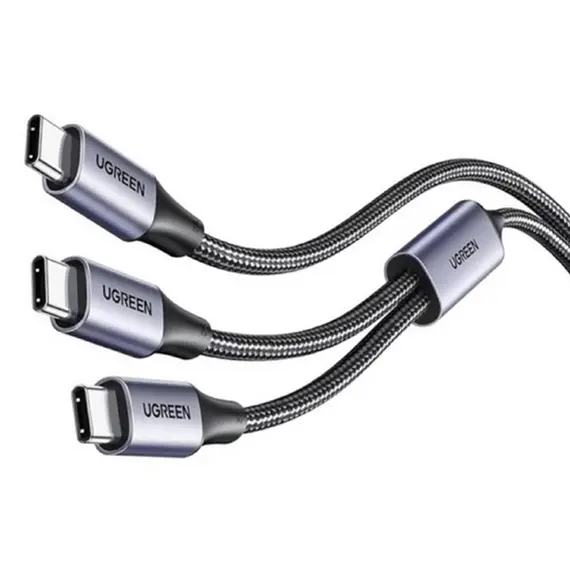 USB კაბელი UGREEN US561 (35087), 100W, Type-C to Type-C, 1.5m, Grey - Primestore.ge