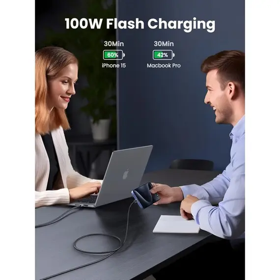 USB კაბელი UGREEN L512 (45065), 100W, Type-C to Type-C PD Fast Charging Cable, 3m, Space Gray - Primestore.ge