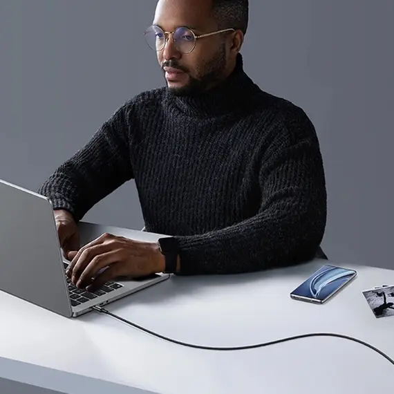USB კაბელი UGREEN US557 (15275), 100W, Type-C to Type-C 2.0 Braided Fast Charging Cable, 1m, Black - Primestore.ge