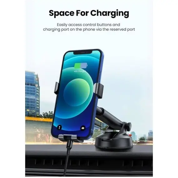 მობილურის დამჭერი UGREEN LP200 (60990B), Gravity Phone Holder With Suction Cup, Black - Primestore.ge