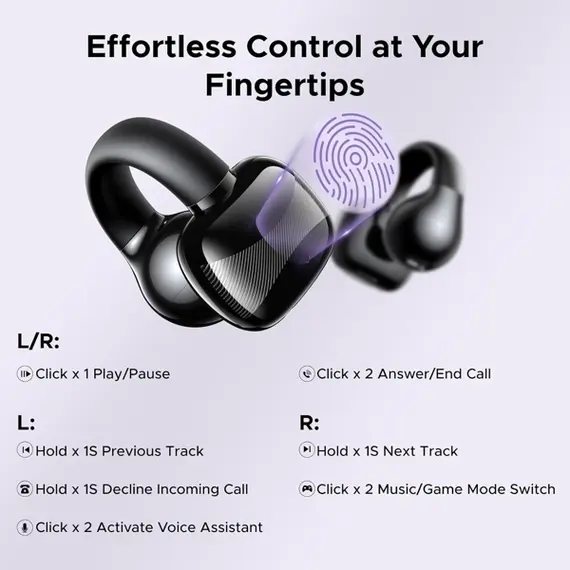 ყურსასმენი UGREEN WS209 (45785) HiTune S3, Earbuds, Wireless, Bluetooth, IPX5, Black , 4 image - Primestore.ge