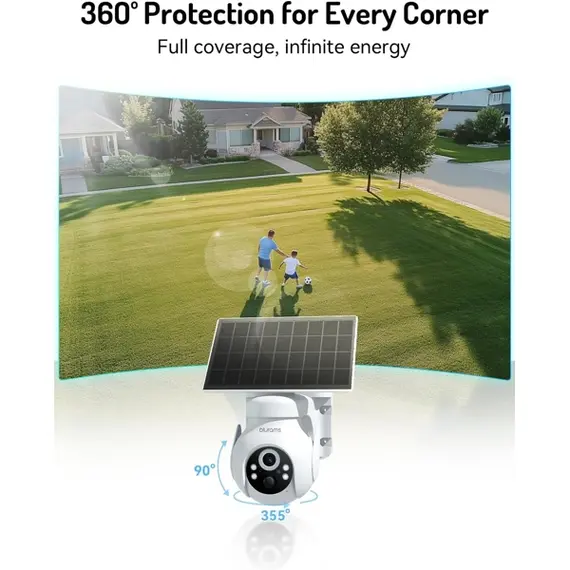 ვიდეო სათვალთვალო კამერა Blurams E20C, 3Mp, Solar Wireless 2K PTZ Security Camera, White - Primestore.ge