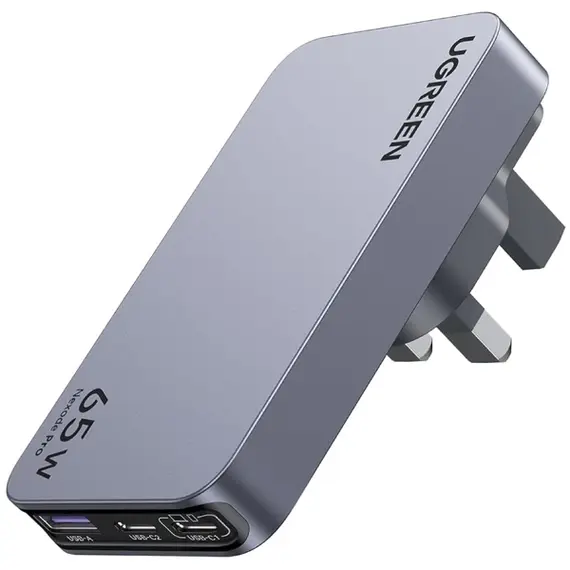 მობილურის დამტენი UGREEN X753 (25356) Nexode Pro, 65W, USB, Type-C, Ultra Slim Travel Adapter, Grey - Primestore.ge